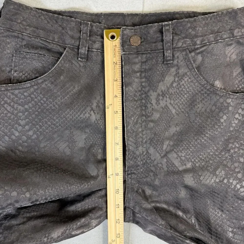 VTG ModZart London Pants Size 30x34* Black Skinny Python Snake Leather Print 80s